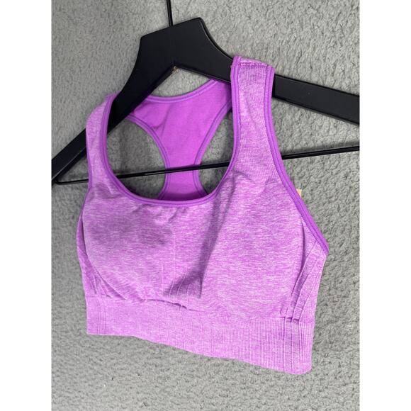 Champion Purple Seamless Sports Bra Small Racerback Compression Activewear Gym - Picture 7 of 9